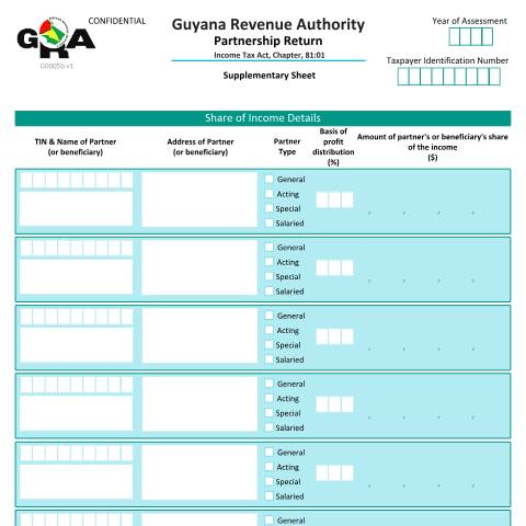 Document preview: G0005b Partnership Supplementary v2 — Administrative Forms, Guyana