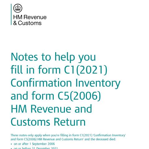 Document preview: Notes for C1 and C5 forms dealing with Inheritance Tax on Scottish estates — HM Revenue & Customs, United Kingdom