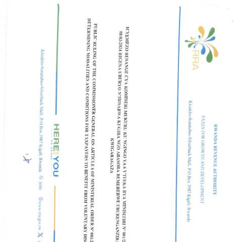Document preview: icyemezo — Document, Rwanda (CERFA n°icyemezo)