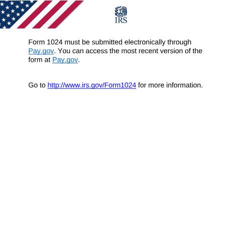 Document preview: IRS Form f1024 — IRS, United States (CERFA n°1024)