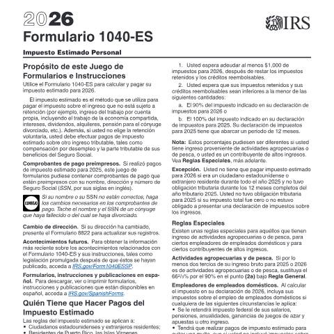 Document preview: IRS Form f1040ess — IRS, United States (CERFA n°1040ESS)