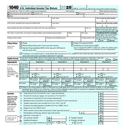 Document preview: IRS Form f1040 — IRS, United States (CERFA n°1040)