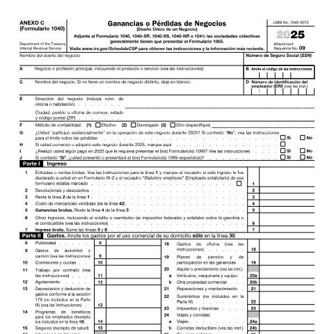 Document preview: IRS Form f1040scs — IRS, United States (CERFA n°1040SCS)
