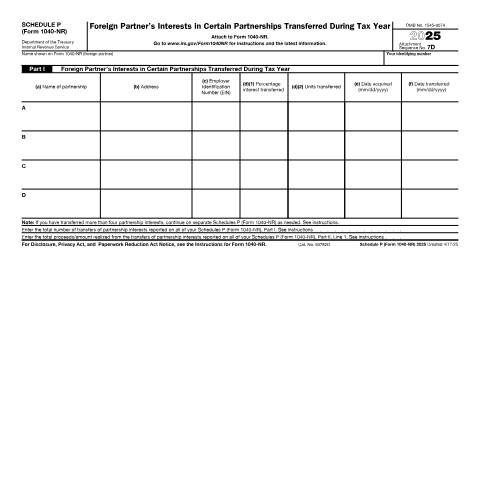 Document preview: IRS Form f1040nrp — IRS, United States (CERFA n°1040NRP)