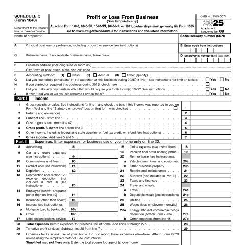 Document preview: IRS Form f1040sc — IRS, United States (CERFA n°1040SC)