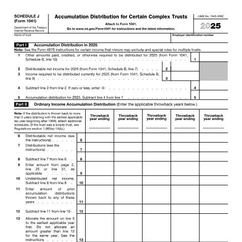 Document preview: IRS Form f1041sj — IRS, United States (CERFA n°1041SJ)