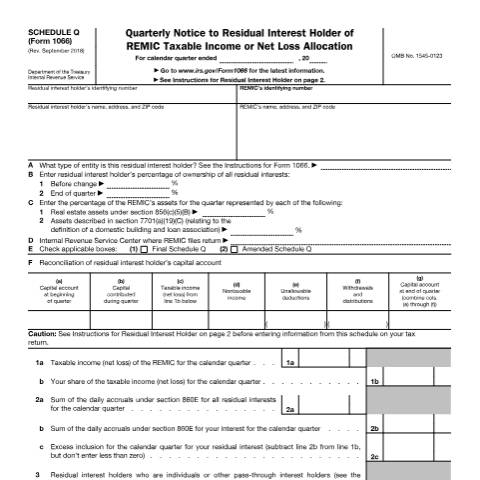 Document preview: IRS Form f1066sq — IRS, United States (CERFA n°1066SQ)