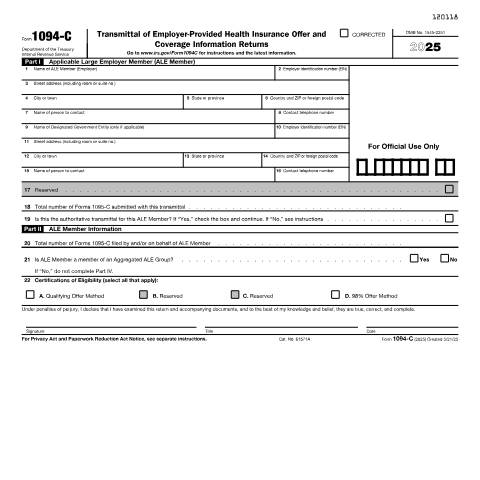 Document preview: IRS Form f1094c — IRS, United States (CERFA n°1094C)