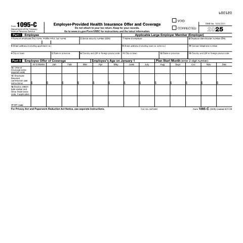 Document preview: IRS Form f1095c — IRS, United States (CERFA n°1095C)