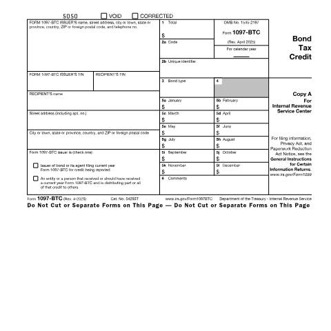 Document preview: IRS Form f1097btc — IRS, United States (CERFA n°1097BTC)