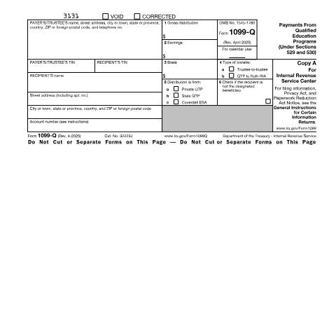 Document preview: IRS Form f1099q — IRS, United States (CERFA n°1099Q)
