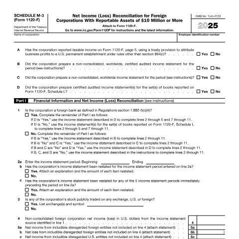 Document preview: IRS Form f1120fm3 — IRS, United States (CERFA n°1120FM3)