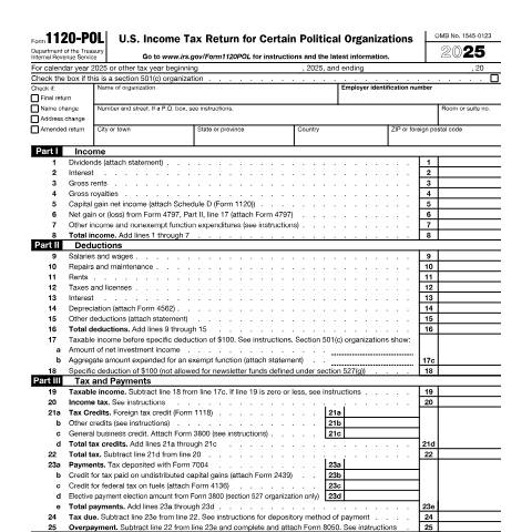 Document preview: IRS Form f1120pol — IRS, United States (CERFA n°1120POL)