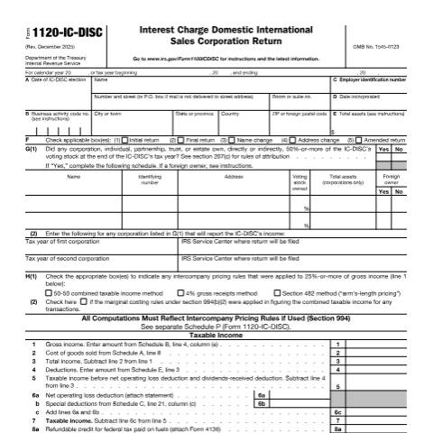Document preview: IRS Form f1120icd — IRS, United States (CERFA n°1120ICD)