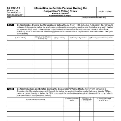 Document preview: IRS Form f1120sg — IRS, United States (CERFA n°1120SG)