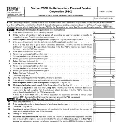 Document preview: IRS Form f1120sh — IRS, United States (CERFA n°1120SH)