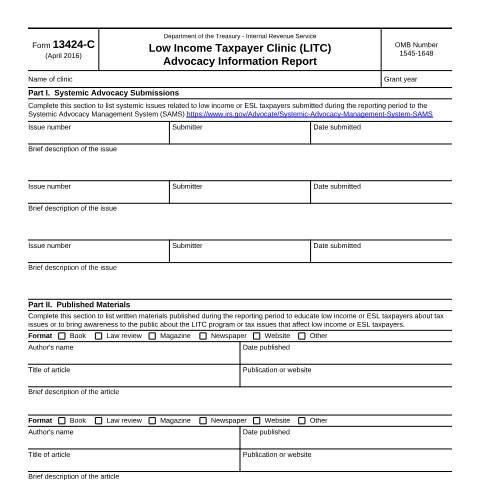 Document preview: IRS Form f13424c — IRS, United States (CERFA n°13424C)