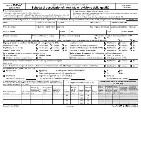 Document preview: IRS Form f13614it — IRS, United States (CERFA n°13614IT)
