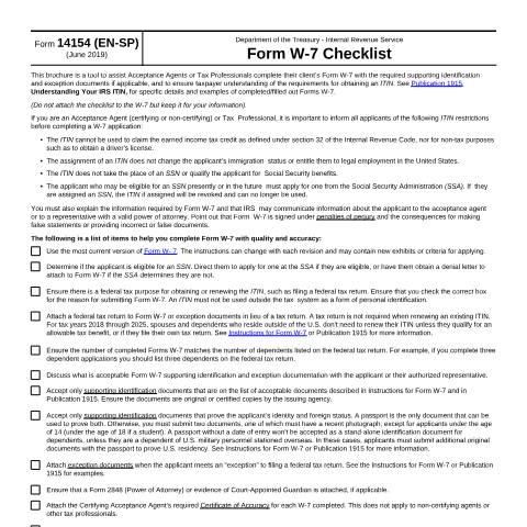 Document preview: IRS Form f14154es — IRS, United States (CERFA n°14154ES)