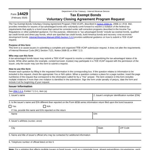 Document preview: IRS Form f14429 — IRS, United States (CERFA n°14429)