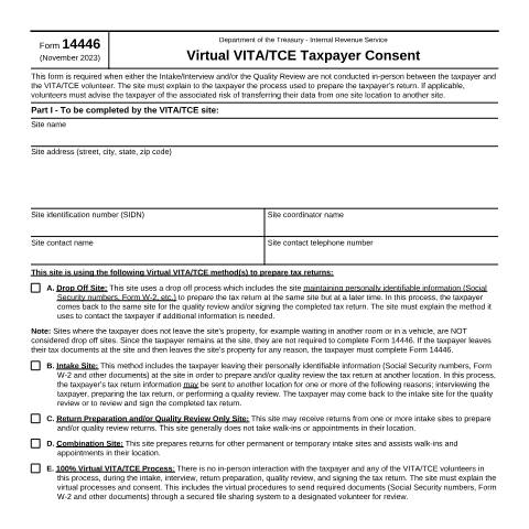 Document preview: IRS Form f14446 — IRS, United States (CERFA n°14446)