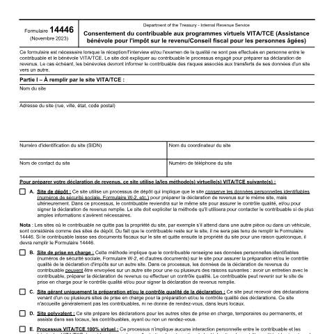 Document preview: IRS Form f14446fr — IRS, United States (CERFA n°14446FR)