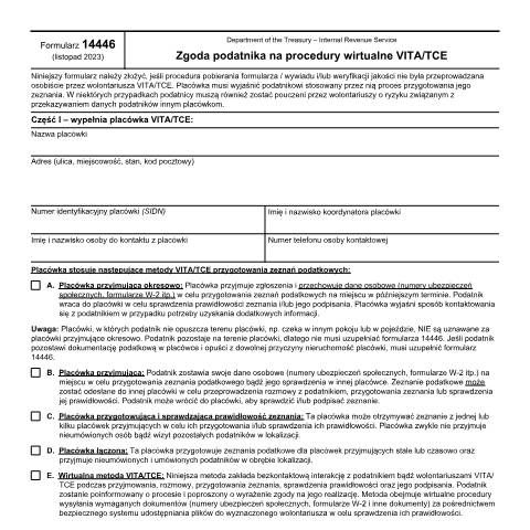 Document preview: IRS Form f14446pl — IRS, United States (CERFA n°14446PL)