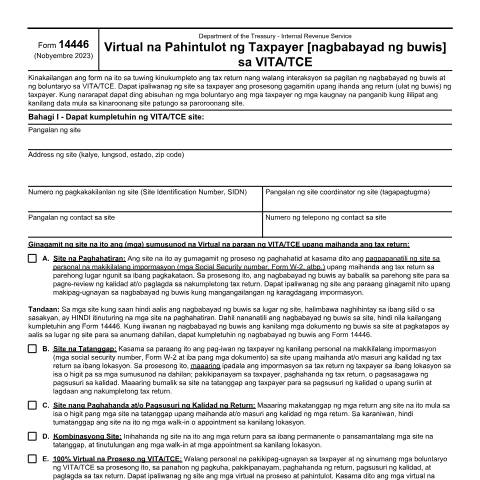 Document preview: IRS Form f14446tl — IRS, United States (CERFA n°14446TL)