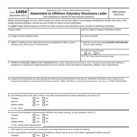 Document preview: IRS Form f14454 — IRS, United States (CERFA n°14454)