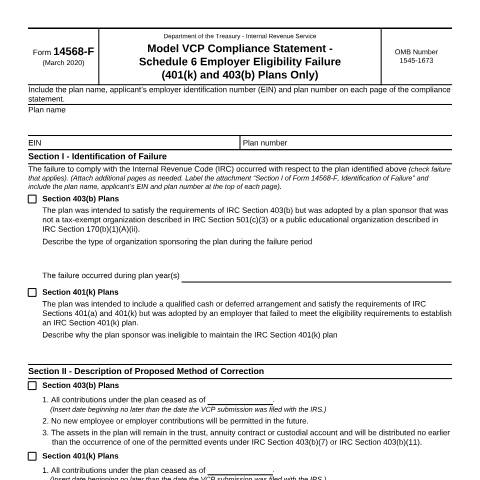 Document preview: IRS Form f14568f — IRS, United States (CERFA n°14568F)