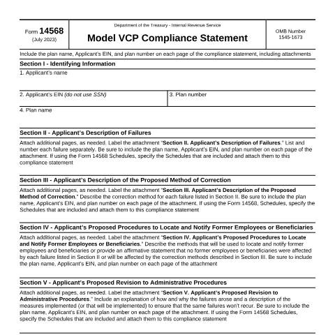 Document preview: IRS Form f14568 — IRS, United States (CERFA n°14568)
