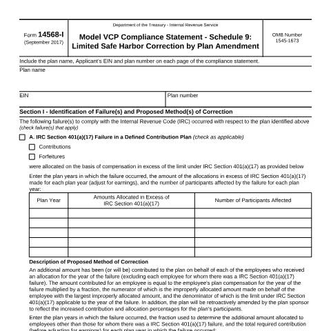 Document preview: IRS Form f14568i — IRS, United States (CERFA n°14568I)