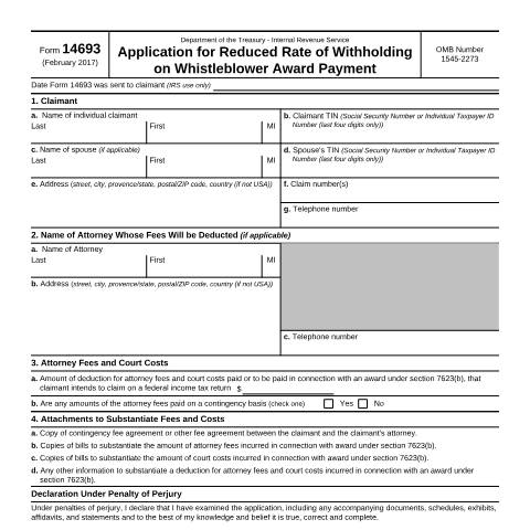 Document preview: IRS Form f14693 — IRS, United States (CERFA n°14693)