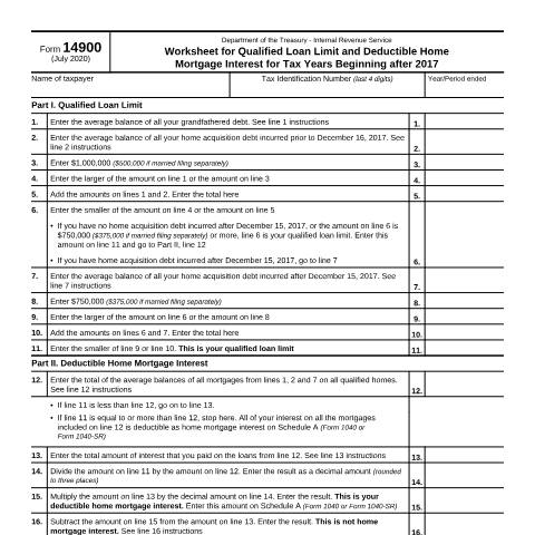 Document preview: IRS Form f14900 — IRS, United States (CERFA n°14900)