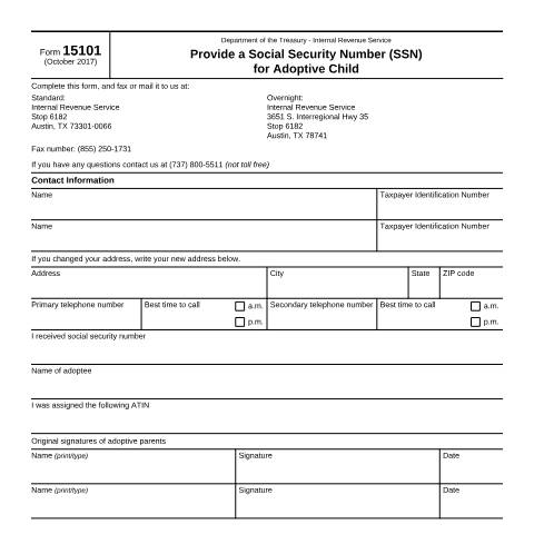 Document preview: IRS Form f15101 — IRS, United States (CERFA n°15101)