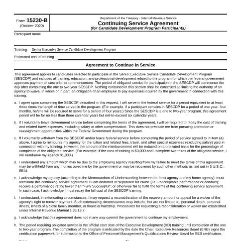 Document preview: IRS Form f15230b — IRS, United States (CERFA n°15230B)