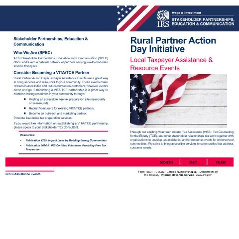 Document preview: IRS Form f15601 — IRS, United States (CERFA n°15601)