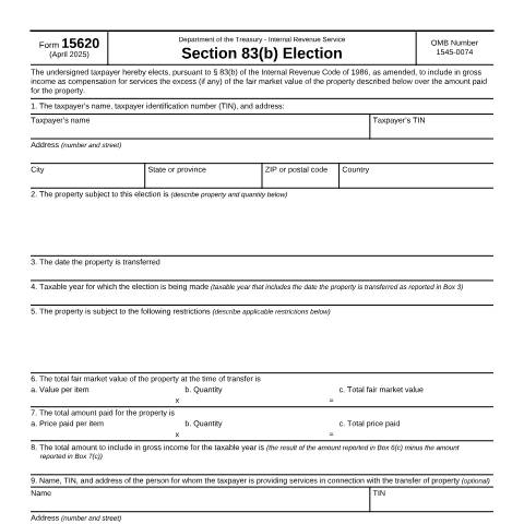 Document preview: IRS Form f15620 — IRS, United States (CERFA n°15620)