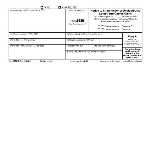 Document preview: IRS Form f2439 — IRS, United States (CERFA n°2439)