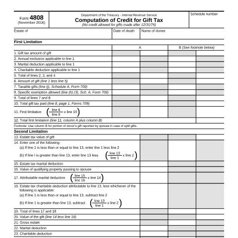 Document preview: IRS Form f4808 — IRS, United States (CERFA n°4808)