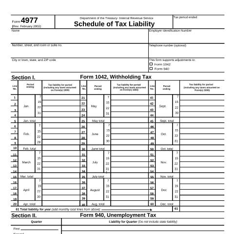 Document preview: IRS Form f4977 — IRS, United States (CERFA n°4977)