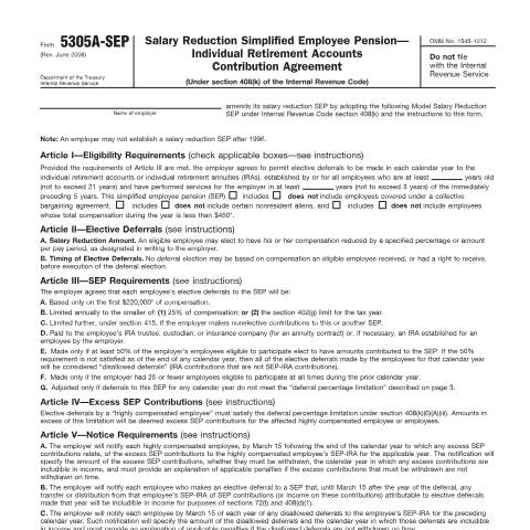 Document preview: IRS Form f5305ase — IRS, United States (CERFA n°5305ASE)