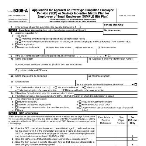 Document preview: IRS Form f5306a — IRS, United States (CERFA n°5306A)