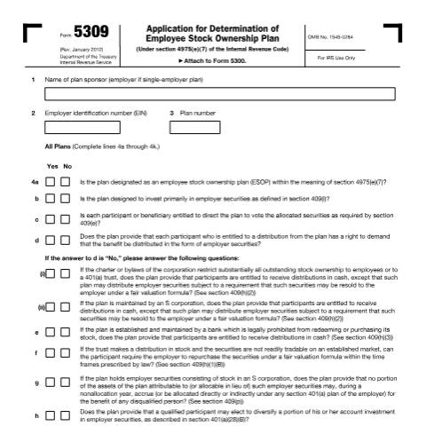 Document preview: IRS Form f5309 — IRS, United States (CERFA n°5309)