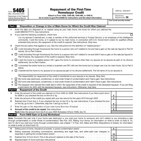Document preview: IRS Form f5405 — IRS, United States (CERFA n°5405)