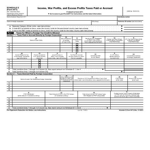 Document preview: IRS Form f5471se — IRS, United States (CERFA n°5471SE)