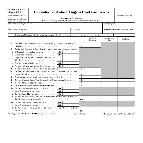 Document preview: IRS Form f5471si1 — IRS, United States (CERFA n°5471SI1)