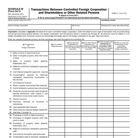 Document preview: IRS Form f5471sm — IRS, United States (CERFA n°5471SM)