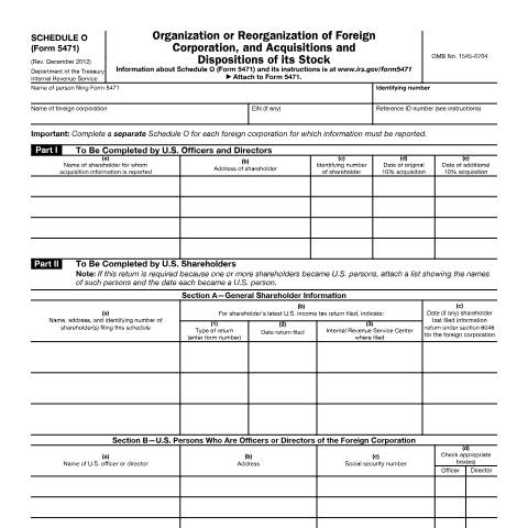 Document preview: IRS Form f5471so — IRS, United States (CERFA n°5471SO)