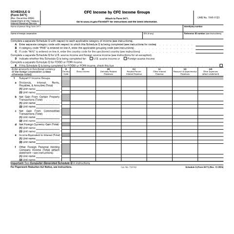 Document preview: IRS Form f5471sq — IRS, United States (CERFA n°5471SQ)